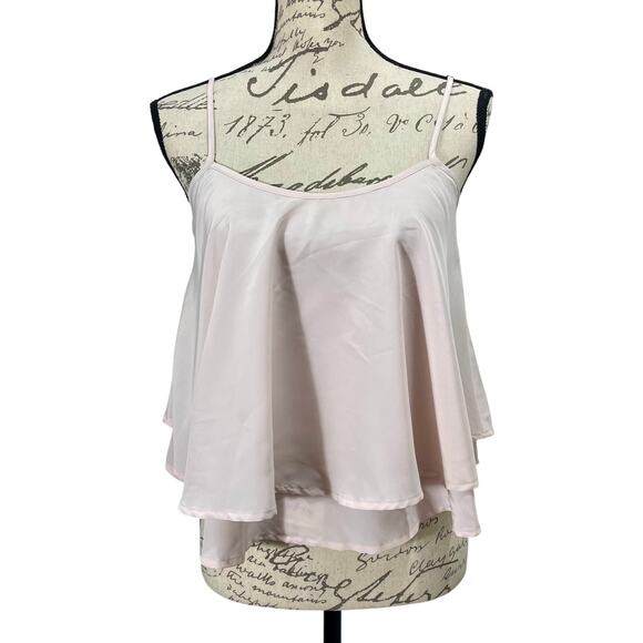 Hollister Pink Spaghetti Strap Layered Camisole Tank Size Small - Picture 1 of 8